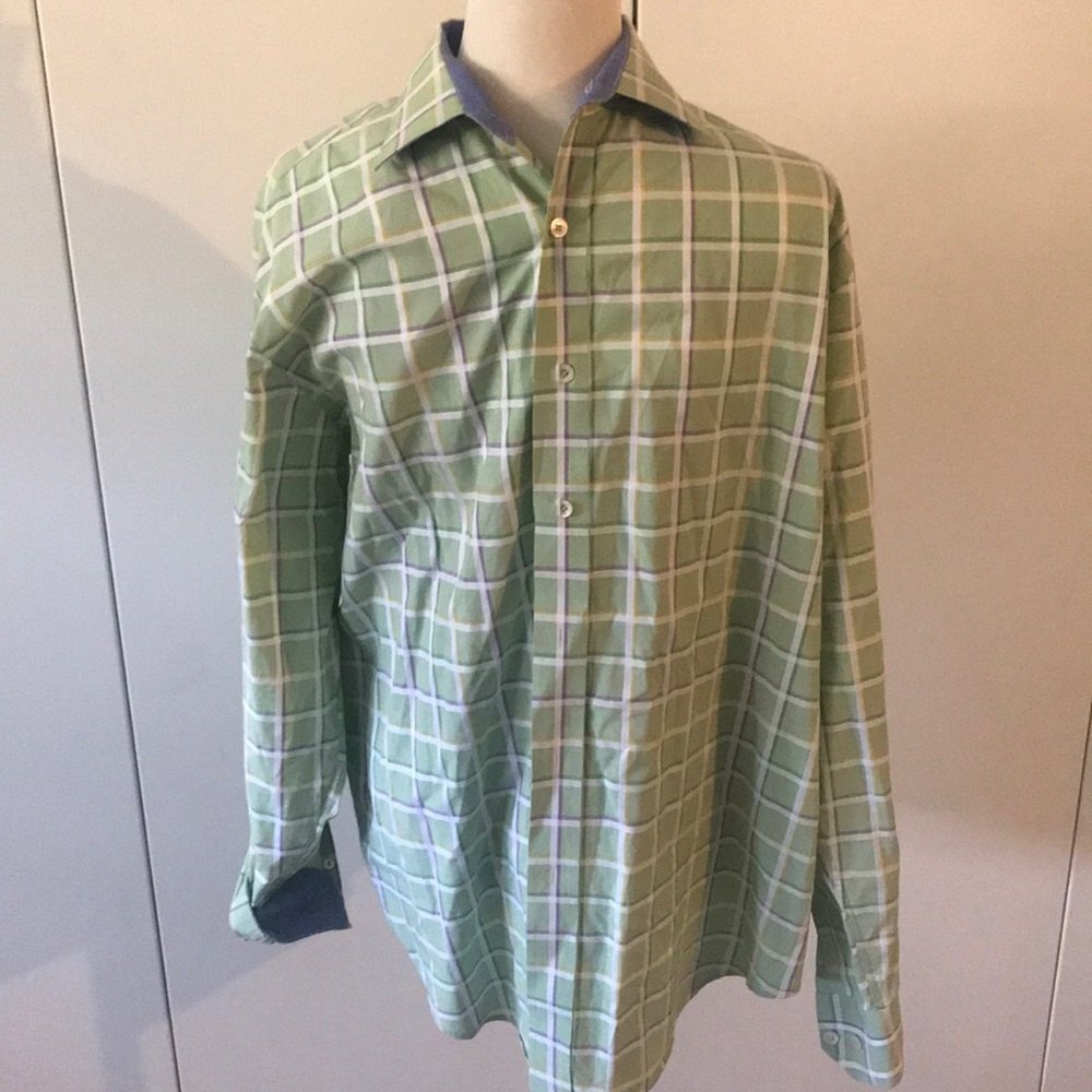 BUGATCHI Long sleeve green shirt